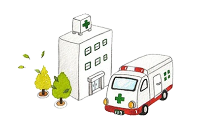 일러스트 구급차 이미지